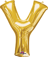Gold Letter "Y" Shaped Mylar Super Balloon 34 Inch